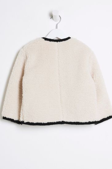 River island borg coat outlet