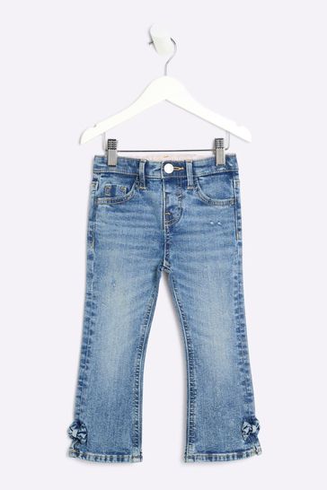 Buy River Island Blue Girls Denim Flare Fit Jeans from Next Bahrain