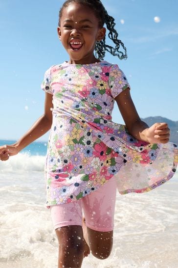 Polarn O. Pyret Pink Organic Floral Print Dress