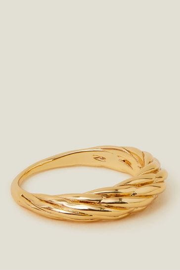 Accessorize 14ct Gold Plated Twisted Band Ring
