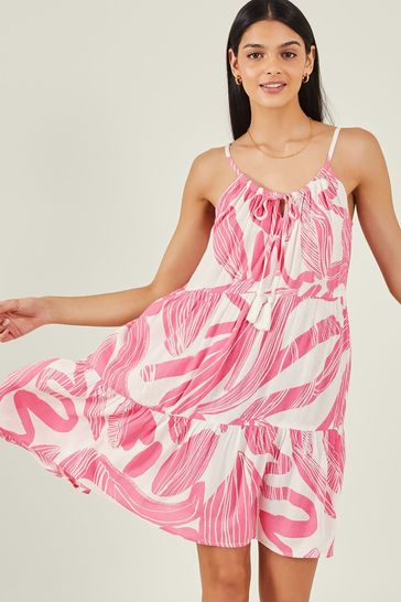 Accessorize Pink Squiggle Print Short Dress