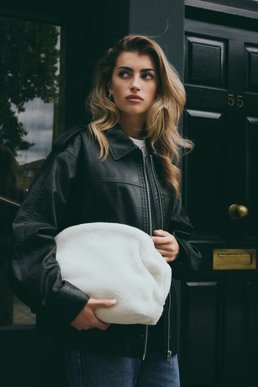 Oversized white clutch bag hot sale