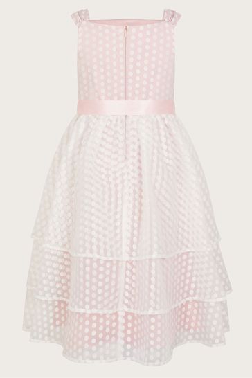 Monsoon Pink Audrey Organza Spot Dress