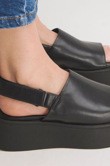 Black wide fit flatforms new arrivals