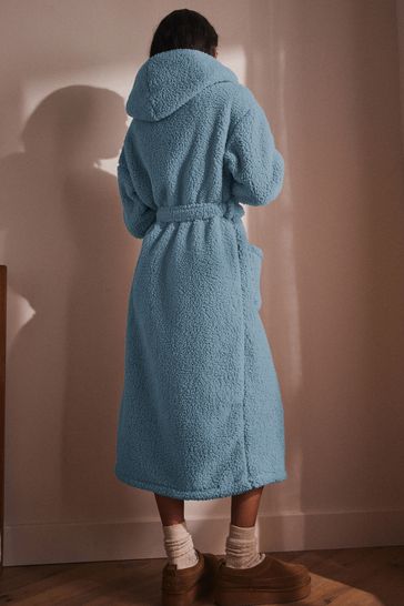 Blue towelling dressing gown clearance