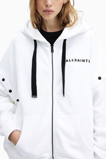 All saints white hoodie cheap