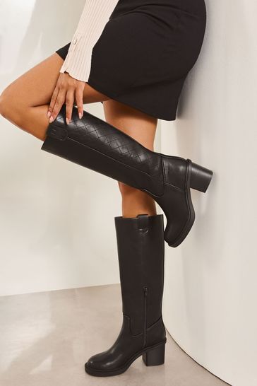 Lipsy knee high quilted riding boot 2025