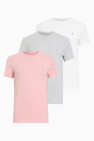 AllSaints Grey Tonic Short Sleeve Crew T-Shirt 3 Pack