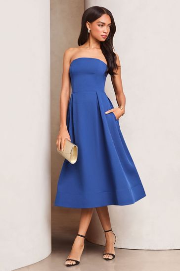 Blue bandeau dress hot sale