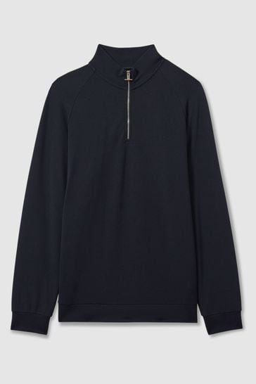 Buy Reiss Illinois Textured Half Zip Funnel Neck Sweatshirt from Next Bahrain