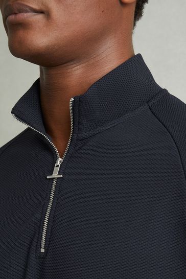 Buy Reiss Illinois Textured Half Zip Funnel Neck Sweatshirt from Next Bahrain