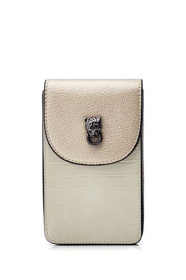 Moda in Pelle Cream Buzby Cross Body Phone Case Bag