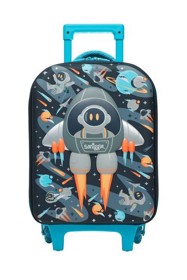 Smiggle Grey Blast Off Junior Hardtop Trolley Bag