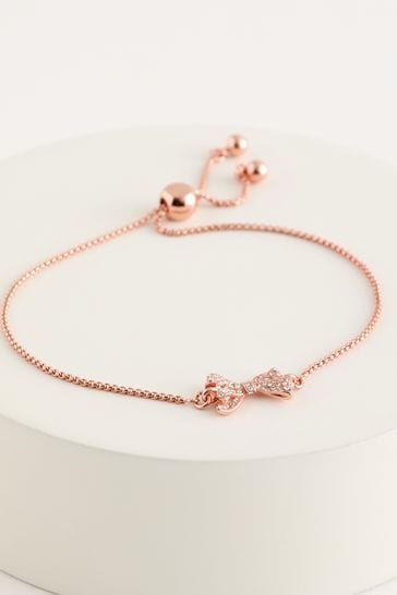 Buy Ted Baker Pink BARSET Crystal Bow Adjustable Bracelet from Next Netherlands
