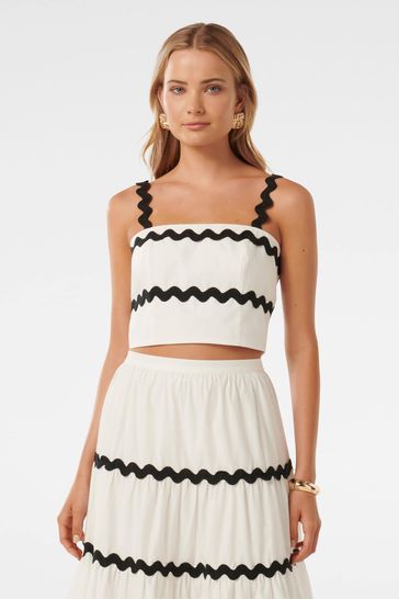 Forever New White Roxy Ric Rac Top