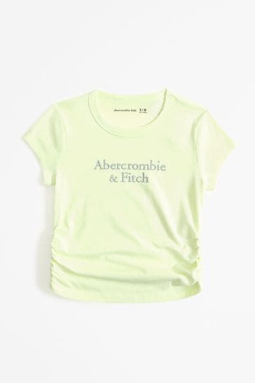 Abercrombie & Fitch Baby Yellow Cropped Short  Sleeve T-Shirt