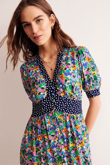 Boden Blue Petite Elsa Midi Tea Dress