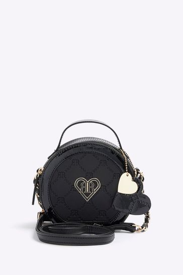 River Island Black Girls Circle Embossed Cross-Body Bag