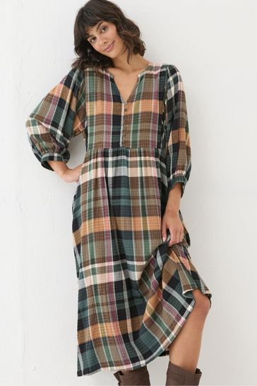 Buy FatFace Check Dress from Next Bahrain