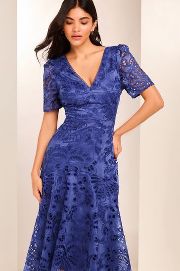 Lipsy blue lace dress top