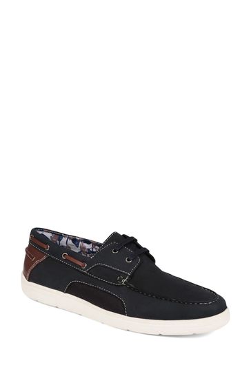 Buy Pavers Navy Pavers Leather Boat Shoes from Next Bahrain