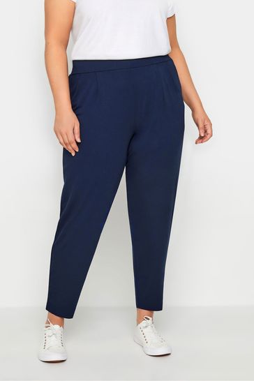 Evans Blue Jersey Tapered Trousers