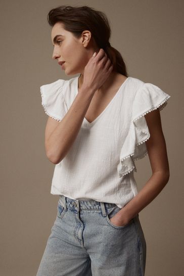 Buy Laura Ashley Ruffle Frill Top from the Laura Ashley online shop