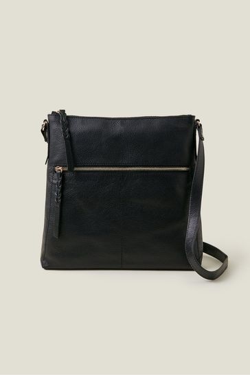 Buy Accessorize Black Leather Large Messenger Bag from Next Bahrain