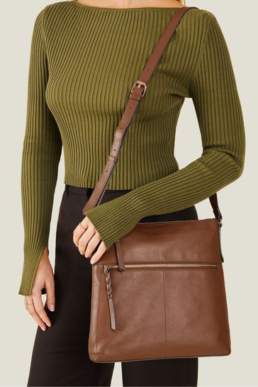 Buy Accessorize Leather Large Messenger Bag from Next Turkey