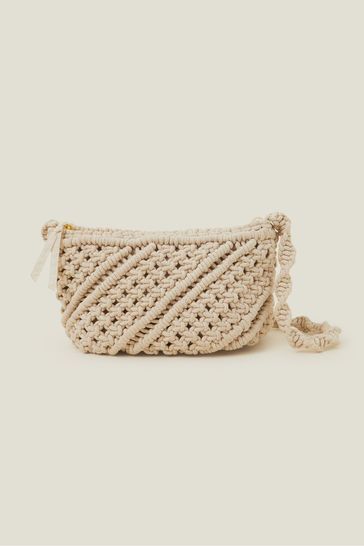 Buy Accessorize Cream Macrame Cross Body Bag from Next Bahrain