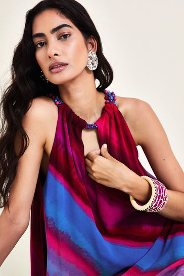Buy Monsoon Red Eliza Beaded Halter Dress from Next Bahrain