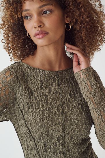 Khaki lace dress new arrivals