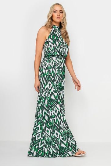 Buy Long Tall Sally Green Aztec Halterneck Maxi Dress from Next Kuwait