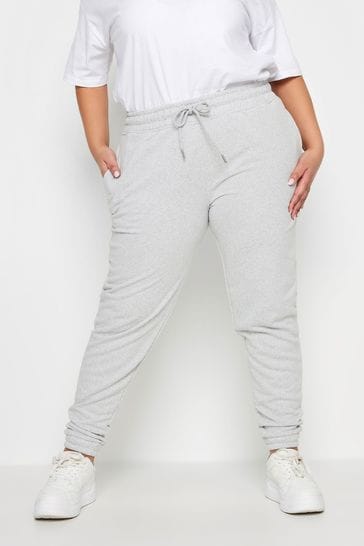 Yours Curve Grey Elasticated Stretch Joggers