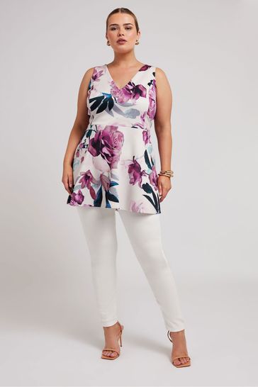 Buy Yours Curve Floral Peplum Top from Next Turkey