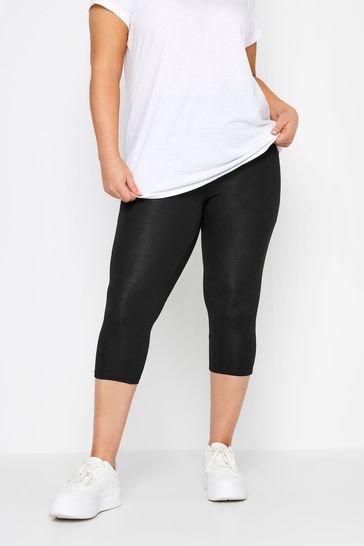 Yours Curve Black Soft Touch Stretch Cropped Leggings