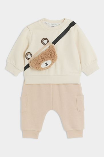Buy River Island Brown Baby Boys Bear Borg 100 Cotton Tracksuit from Next Bahrain