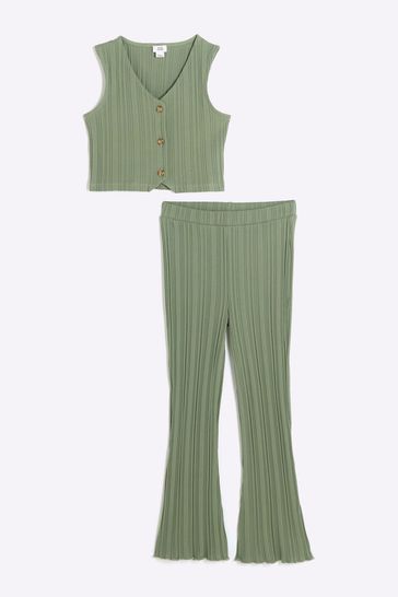 Buy River Island Girls Rib 100 Cottton Waistcoat and Trousers Set from Next Turkey