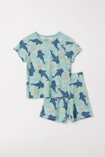 Polarn O. Pyret Blue Cotton Whale Print Pyjamas