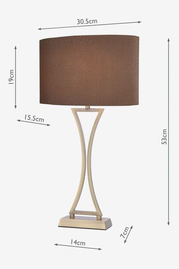 Dar Lighting Brass Oporto Wavy Table Lamp