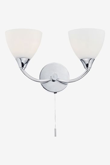 Dar Lighting Chrome Watson 2 Light Wall Light