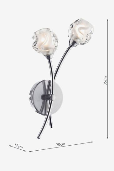 Dar Lighting Chrome Seattle 2 Light Wall Light