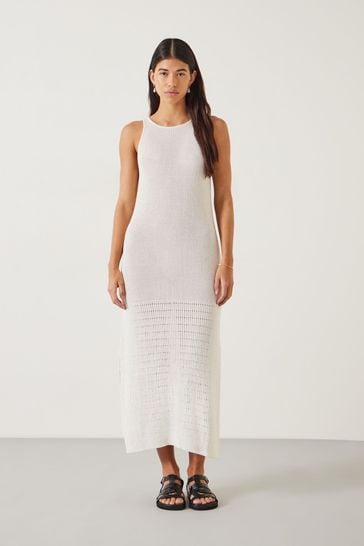 Hush White Clara Knitted Beach Dress