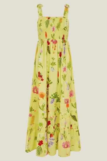 Botanical print maxi dress store