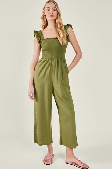 Accessorize Green Frill Shoulder Jumpsuit