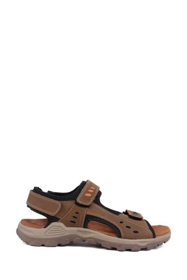 Pavers Full Adjustable Touch Fasten Brown Sandals