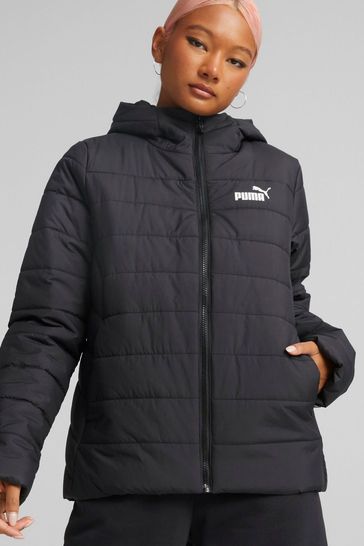 Puma womens essentials long padded coat puma black sales