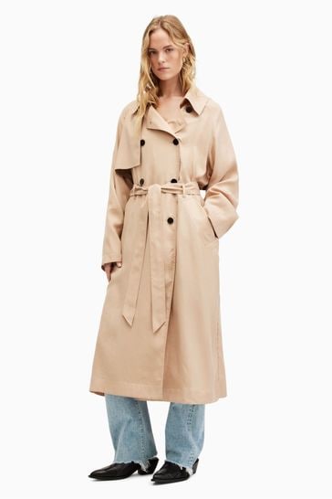 AllSaints Cream Kikki Trench Coat