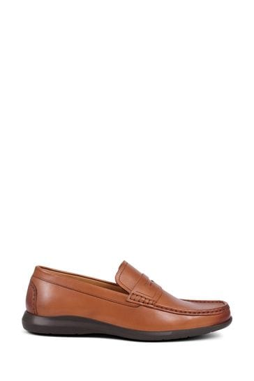 Pavers Brown Slip-On Leather Loafers