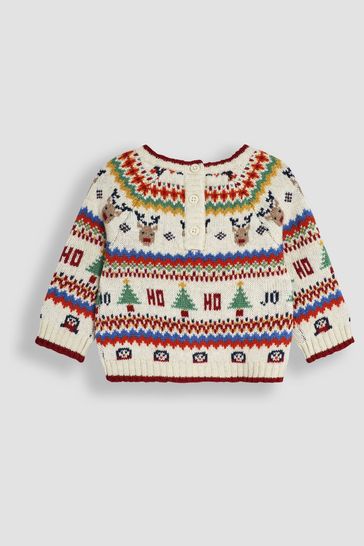 Buy JoJo Maman Bebe Ecru Christmas Fairisle Pattern Knitted Jumper Leggings Set from Next Bahrain